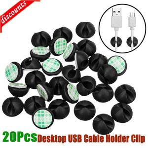 Nouveau 20 pièces Clips de câble de voiture Silicone USB ligne gestion de bureau Clips compatibles pour la conduite enregistreur fil organisateur Auto accessoires