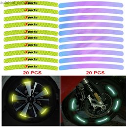 Nouveau 20 pièces autocollants de voiture Auto Moto décor voiture Moto roue bandes réfléchissantes coloré moyeu autocollants universel nuit conduite roue
