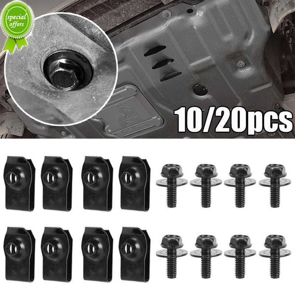 Nouveau 20 pièces voiture u-clamp vis autotaraudeuses boulons taraudeurs M6 couvercle de moteur pare-chocs garde-boue doublure retenue fixation vis pièces