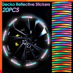 Nieuwe 20 stks Kleurrijke Auto Wielnaaf Reflectoren Stickers Nacht Waarschuwing Reflecterende Decals voor Auto Motorfiets Fietsband Auto Accessoires