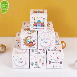 Nieuwe 20Pcs Eid Mubarak Geschenkdozen Ramadan Kareem Candy Cookie Verpakking Doos Tas Moslim Islamitische Festival Party Decoratie benodigdheden 2023