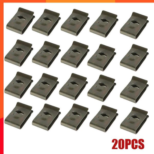 Nouveau 20 pièces en métal U Type Clips pour voiture pare-chocs garde-boue garniture panneau attache feuille panneau attache oeillet Clips