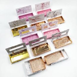 Caja de embalaje de pestañas postizas de muestra de 20 piezas, cajas de pestañas de visón de 10mm-25mm, caja de cosméticos magnética rectangular, almacenamiento vacío