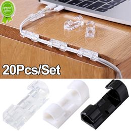 Nieuwe 20 stks zelfklevende Kabel Organizer Clips Office Desktop Draad Manager Koord Houder Oortelefoon Lijn Tie Fixer USB data Spoelopwinder