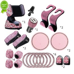 Nuevo 20 unids/set soporte para teléfono de coche con diamantes de imitación Universal ganchos interiores para coche juego de almohadillas adhesivas accesorios de coche ostentosos rosas para mujer