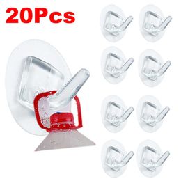 Nouveau 20 pièces Transparent crochets muraux cintres étanche auto-adhésif clés stockage cintre pour cuisine salle de bain porte maison organisateur crochets