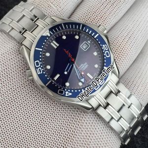 NIEUW 212 30 41 20 01 001 BLAUWE BEZEL Zwarte wijzerplaat 007 James Bond Limited Edition Miyota 8215 Automatische heren Watch roestvrij staal WatC298U