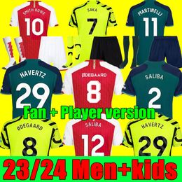 NIEUW 23 24 SAKA SOCKER JIRES Martinelli Odegaard Thomas Nicolas Smith Rowe G.Jesus Arsenals Tierney Smith Rowe 2023 2024 voetbalshirt Mannen Kids Kit