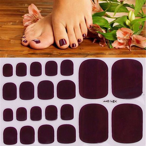 22 Stick Manicure Stickers Pies sólidos en la pegatina impermeable Uñas de los pies Serie de herramientas de belleza para mujeres embarazadas