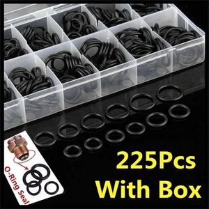 Nieuwe 225/270 Stuks Rubber O-Ring Afdichting Classificatie Pakking Kit Set Washer Seals Assortiment Zwart Voor Auto