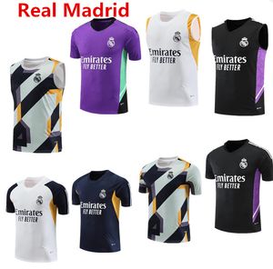 Nuevo 23 24 Hombres Real Madrid Chándal Jersey de fútbol Conjunto de polo Entrenamiento para adultos Jerseys de fútbol 2023 2024 Hombre Camiseta sin mangas de manga corta para mujer Camisetas para hombre