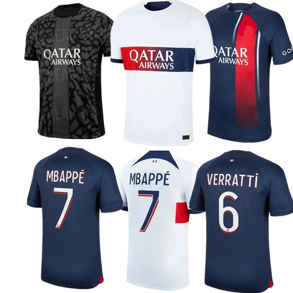 Nouveau 23 24 Paris Soccer Jersey PS MBAPPE O.DEMBELE MARQUINHOS VERRATTI KIMPEMBE Maillots de football G.RAMOS M.ASENSIO LEE KANG IN KOLO MUANI Kit enfants uniformes