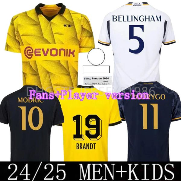 23 24 Bellingham Soccer Jerseys Vini Jr 2023 Dortmunds Reus Reyna Sancho 2024 Real Madrids 2024 2025 MODRIC MBAPE KROOS VALVERDE RODRYGO FOOTBALL CHIRT