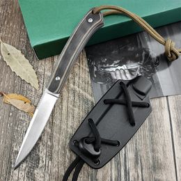 NUEVO 2382 Cuchillo táctico de hoja fija 8Cr13MoV Hoja Satin Drop Point G10 Manijas para llevar todos los días Caza para acampar al aire libre Cuchillos de supervivencia 7471 5390 Herramientas EDC