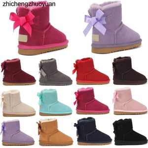 Nieuwe 23ss Bailey Bow Australia Classic Kids Uggi Boots Meisjes Peuter Schoenen Winter Snow ugglies Sneakers Designer Boot Youth Chestnut Rock Rose Grey Black Boots