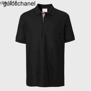 Nieuwe 23ss Burbrerys Europese Station Bajia Casual Polo Shirt Heren Klassieke Effen Kleur Brief Borduren Zomer B Korte Mouw Heren t-shirt