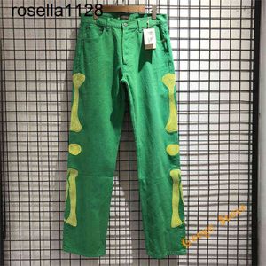 Nouveau 23ss ess pantalon Cargo Pantalon Hommes Femmes marque de mode Os amirs Broderie KAPITAL Pantalon Streetwear Lâche Vert Pantalon pour hommes