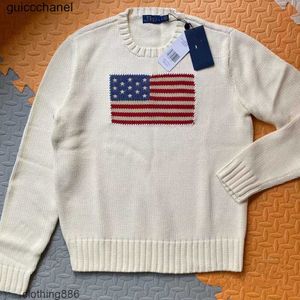 Nouveau 23ss dames tricoté-drapeau américain pull hiver haut de gamme marque de mode confortable pull 100% coton hommes pull