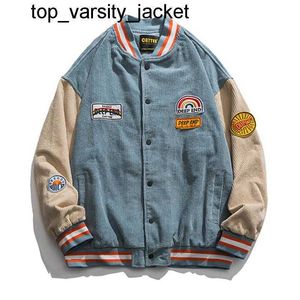 Nuevas chaquetas de hombre 23ss Marca de moda unisex Chaqueta de béisbol Varsity de gran tamaño Ropa de abrigo de corte holgado para novio Corduroy Campus Chaqueta de Letterman Chaqueta de Letterman