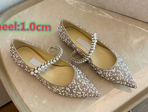 Nuevo 23ss envío 6.5 cm 8.5 cm tacones de cuero perla puntiaguda marca de moda tacones zapatos planos cuero fiesta de bodas zapatos de mujer tacones