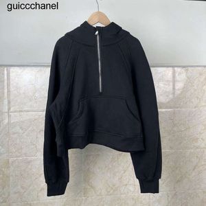 Nouveau 23SS Femmes Yoga Sweat à capuche Femmes Plus Velvet Épaississement Vestes Sports Demi-fermeture à glissière Terry Designers Sweatshirts Chothing Femmes Sweat à capuche Lululemens Athtic Coat