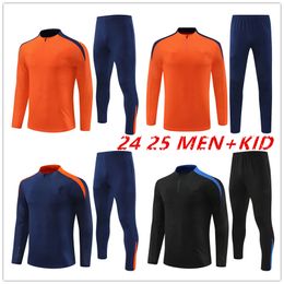 Nuevo 24/25 para niños del equipo National Stracksuit 2024 2025 Half Pull Men Soccer Wear Kits Traje de entrenamiento Jogging Jugging Football Sobrevetement Long