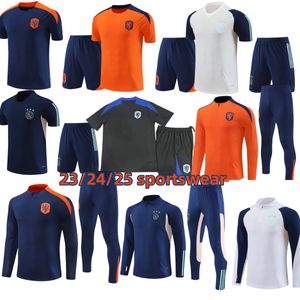 Nieuw 24/25 Nederlands National Team Jersey Set Training Suit voor kinderen en volwassenen 23 24 Jogging Training Footbinding Sportswear