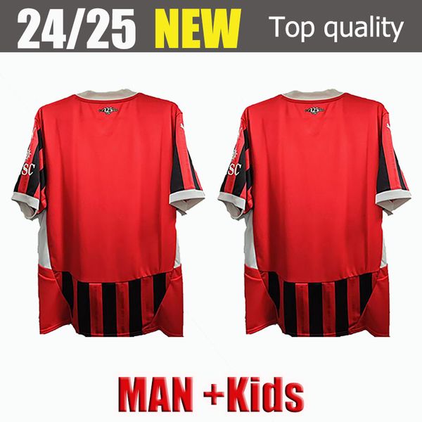 Nouveau 24 25 Jerseys de football giroud de ketelare rafa lea AC 2024 2025 Milans Football Shirt Fourth Men Kids Kit Kit Pulisic Loftus-Cheek Theo Football Jersey Away Away