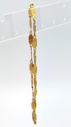 Nieuwe 24 K Stamp Connect Link Bracelet Anklet Gold GF Yellow Ankle Jewllery Foot Women Girl039S Beach Big Small Size Dom1657981