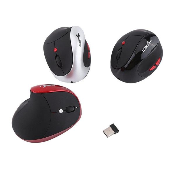 Livraison gratuite nouvelle souris verticale optique de conception ergonomique de jeu sans fil 2400DPI 2.4G avec batterie rechargeable intégrée