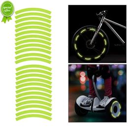 Nuevo 24 Uds pegatinas reflectantes llanta de rueda de bicicleta decoración calcomanía advertencia de seguridad cinta reflectante tira adhesiva para bicicleta de equilibrio de 12-14 pulgadas