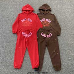 Nuevo 24ss diseñador Kids 'Sp5der 555555 sudadera con capucha para niños y niñas marca de moda Spider Web Print sudaderas para hombre para mujer con capucha pantalones traje YKJ9