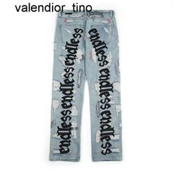 Nouveau 24ss sans fin hommes femmes jean marque de mode Denim pantalon brodé cassé Streetwear hommes femmes jean pantalon