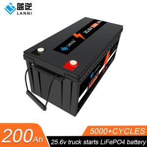 Nuevo Paquete de baterías LiFePo4 de 24V y 200Ah, baterías de fosfato de hierro y litio, BMS integradas para barcos solares, sin impuestos