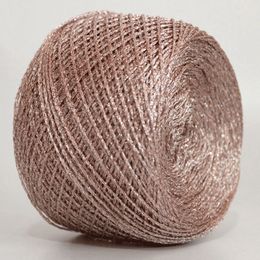 Nouveau 250g Smooth Smooth Glitter Gold Silver Silk Metallic Yarn Skein Tricoter à main Crochet Treafing File Tejer Z3919
