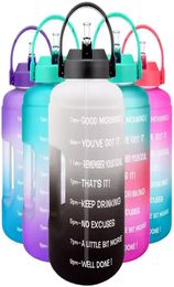 Nuevas botellas de agua de galón de brochón de plástico de plástico de 25L 378L con paja BPA Sport Fitness Tourism Gym Jugs Teléfono STAND SXJUL2283095