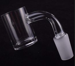 Nuevo 25 mm Banger de cuarzo Cuello largo Clavo de cuarzo Macho Hembra 14 mm 18 mm Frost Joint Dab Bangers para tubo recto Bong