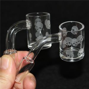 Fumer 25mm XL Clear Quartz Banger avec des clous de quart à fond plat épais 10mm 14mm clou biseauté sans dôme