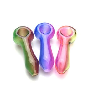 4,2 inch kleurrijke glazen pijp met 40 mm grote balkom multicolor regenboog kleur dikke pyrex hand roken glazen pijpen