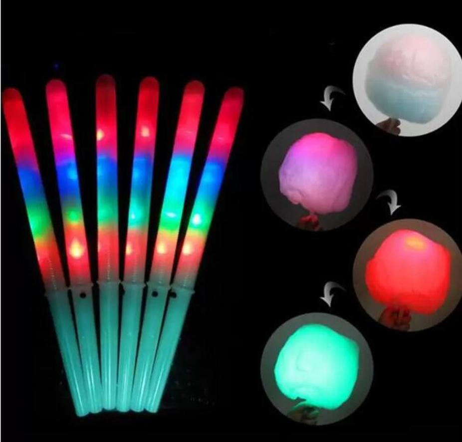 New 28x1.75CM Colorful Party LED Light Stick Flash Glow Cotton Candy Stick Flashing Cone For Vocal Concerts Night Parties DHL FY5031 F00608G02