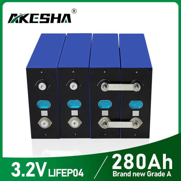 Nuevo Célula de batería LiFePO4 de fosfato de hierro y litio, grado A, 280Ah, 3,2 V, 24V, 48V, para carretilla elevadora RV, Panel del sistema Solar, libre de impuestos para UE y EE. UU.