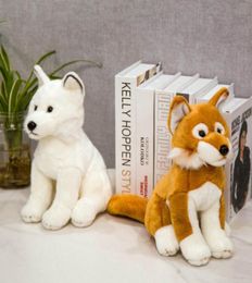 Nieuwe 28 cm simulatie voshond knuffel creatieve realistische dieren zittende poppen gevuld zacht speelgoed voor kinderen meisje verjaardagscadeau LJ7146973