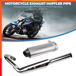 Nouveau tuyau de silencieux d'échappement de moto 28mm 50cc -125cc CRF BBR TTR Thumpstar Pit Bike Dirt Bike échappement moto accessoires