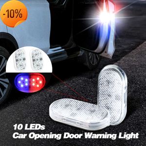 Nouveau 2 pièces 10 LED s voiture ouverture porte voyant d'avertissement contrôle magnétique rouge bleu lumière stroboscopique sécurité Anti-collision Flash lumières