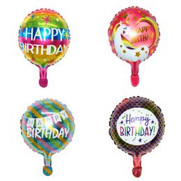 Nieuwe 2 stks 10 inch Mini Aluminium Film Gelukkige Verjaardag Ballonnen Kleurrijke Feliz Cumpleanos Air Golobs Verjaardagsfeestje Decoraties Levert