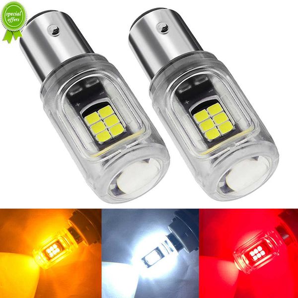 Nouveau 2 pièces 1156 BA15S P21W BAU15S PY21W P21/5W 1157 BAY15D LED Ampoules 2835 16SMD Lampe Clignotant Inversé Transparent LED 12V