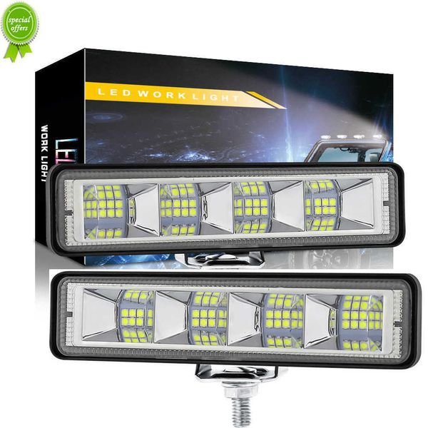 Barra de luz LED de trabajo para coche, 2 uds., 12-60V, 72W, 4x4, 24, barra de luz de trabajo LED, todoterreno, SUV, ATV, Tractor, barco, camiones, excavadora, haz combinado LED