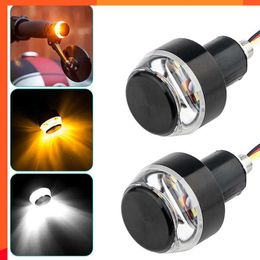 Nouveau 2 pièces 12V CNC clignotants moto LED guidon fin clignotant pour 22mm guidon Signal lumineux clignotant pour guidon