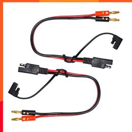 NIEUW 2PCS 14AWG 30 cm SAE tot 4 mm Bullet Banana -pluggen Batterijkabel voor auto- en zonnepaneel opladerkabel