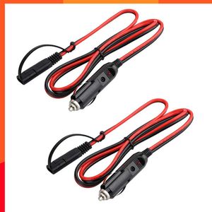 NIEUW 2PCS 150 cm 16AWG CAR Sigarettenaansteker aan SAE SAE Quick Diskonnect Extension Laadkabel Zware voedingsnoer